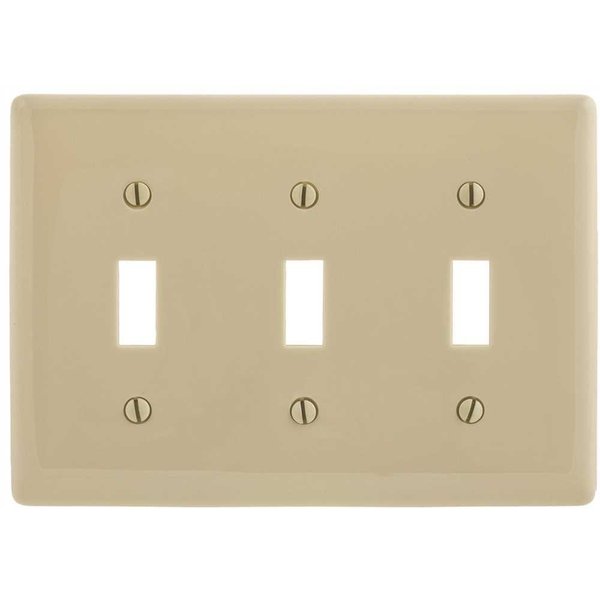 Hubbell Wiring 3-Gang Ivory Medium Size Toggle Wall Plate PJ3I